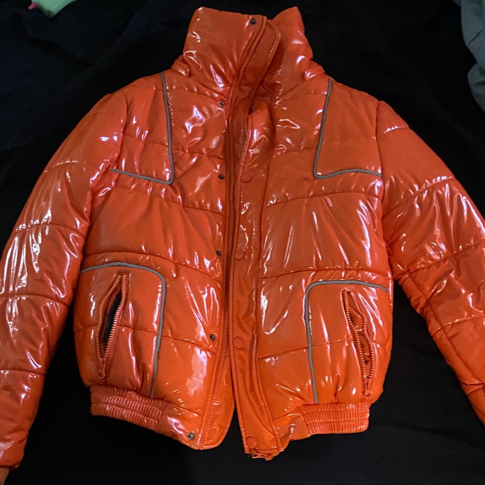 Milano Di Rouge Vibrant Orange Puffer Coat